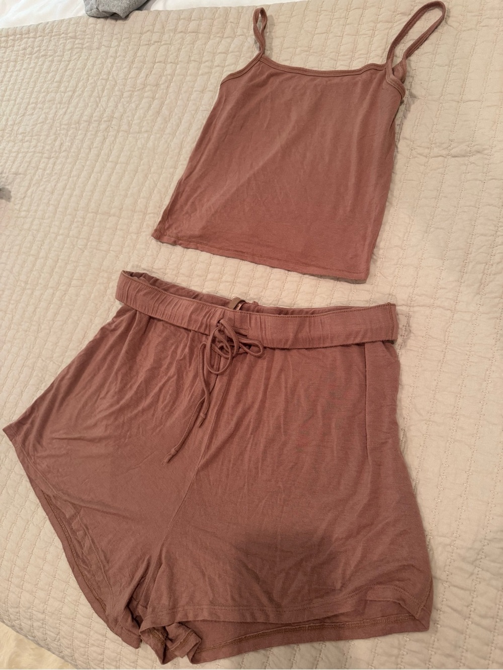 SKIMS High-Rise Cozy Lounge Shorts & Matching Tank - Sienna